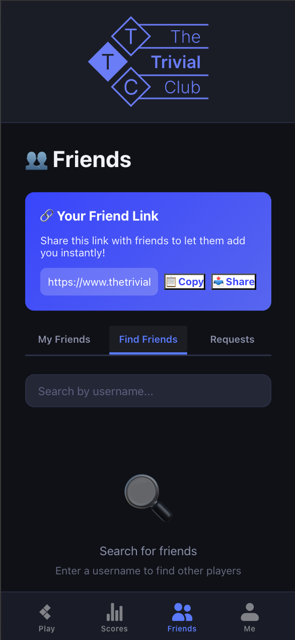 Add friend page